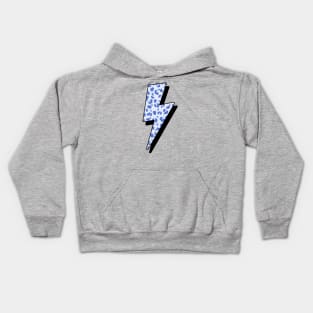 Blue Cheetah Print Lightning Bolt Kids Hoodie